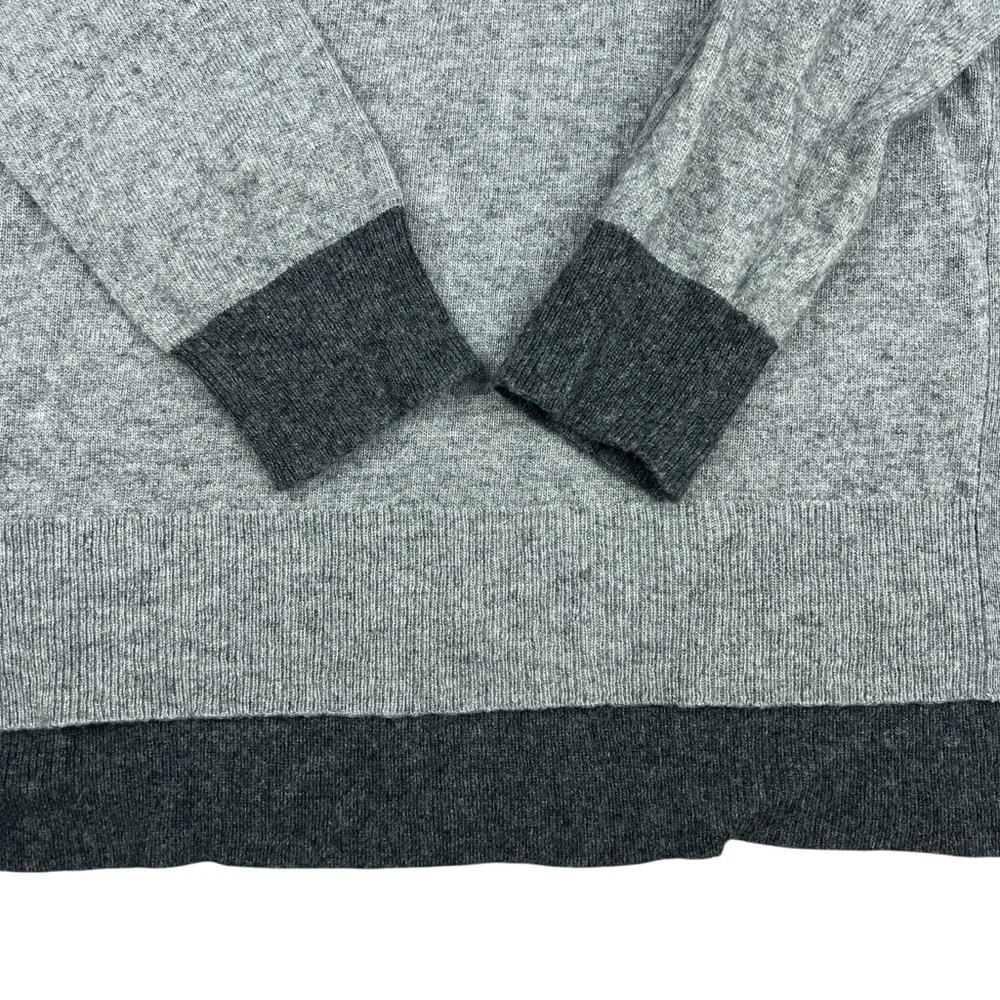 J.Crew Wool Blend Sweater Women’s Medium Gray Elbow‎ Patches Side Buttons Raglan
